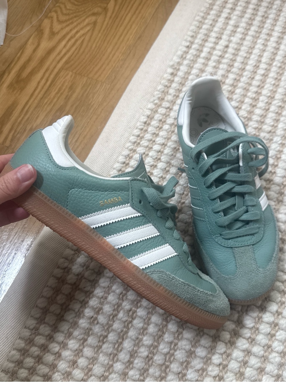 Adidas Samba Sneakers in Sage/Mint Green - Picture 2 of 6
